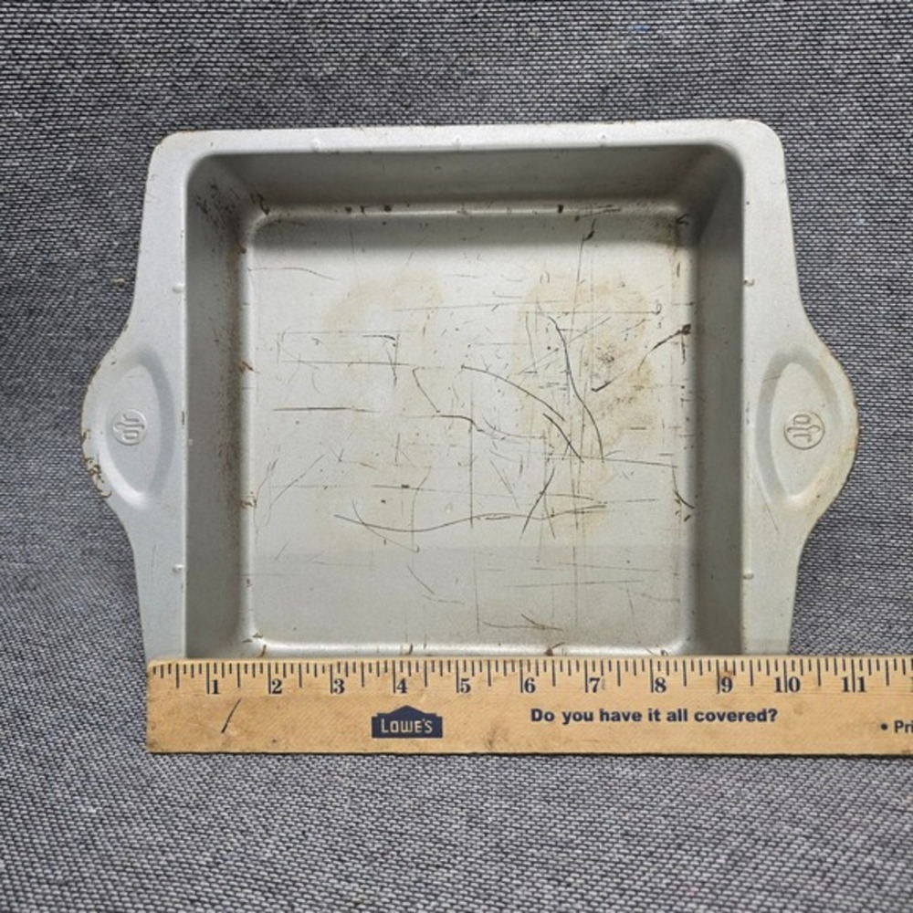 Vintage AirBake Insulated Aluminum‎ 8x8 Square Cake Pan Baking Dish T-Fal Logo